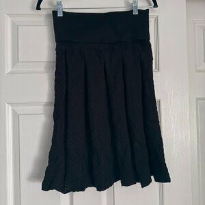 French Connection Womens Skirt Size 4 Cotton & Rabbit Hair Black Fold Over Waist